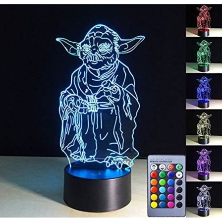 3D LED Yövalolamppu, 3D Illuusiolamppu 7 Väriä Vaihtuva Akryyli LED-lamppu Koti Sisustukseen Lahjoiksi Leikkikaluksi Lapsille, Tasainen Akryylilevy ja