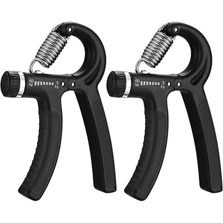 2 st.Handgreppstränare med justerbart motstånd 5-60 kg Svart