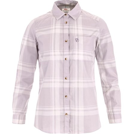 Fjällräven Women's Övik Lite Flanellhemd in Eggshell/Lavender Mist/Weiß | Size: Large