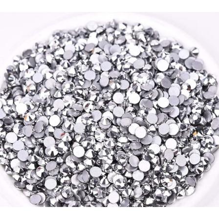 576 stk. limfiks flade bagsiden rhinestones glas diamanter ædelstene til neglekunst håndværk dekorationer tøj sko Silver 576pcs