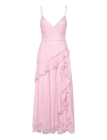 Bardot Yvanna Ruffle Maxi Dress Rosa