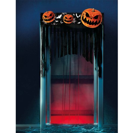Dörrdraperi Pumpa 90x30cm - Halloween Dekoration - Kalaslagret.se