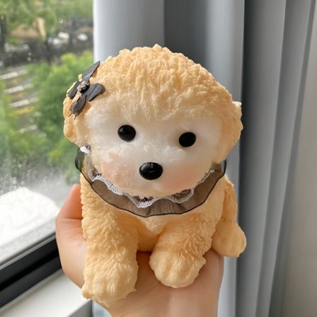 Squishy Hund Stress Relief Legetøj - Håndlavet Creme Farve Blødt Plys Design, Sensorisk Klemme Legetøj til Voksne Børn Afslapning Sjov Fest Fa