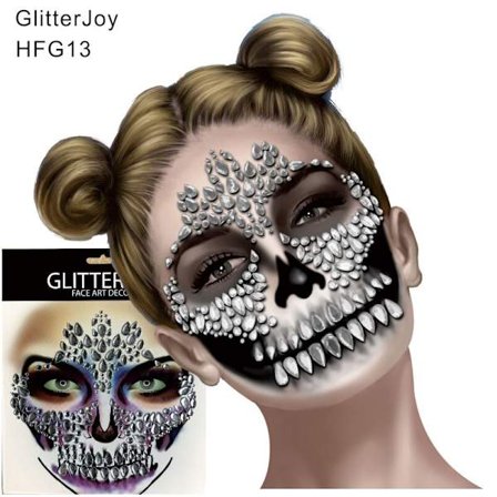 Halloween 1 bit festlig skalle ansikte tänder smink klistermärke