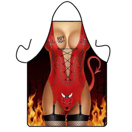 Voksen Forkle Morsomt Nyhet Kjøkkenforkle Muskel Sexy Kvinner Grillfest Partner, Flamme Sexy Kvinner