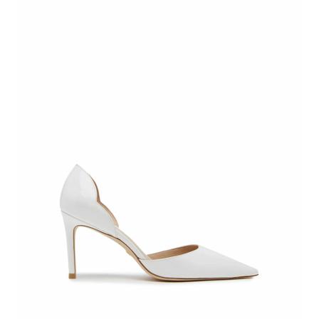 Stuart Weitzman, Scallop Dorsay 85 Pumps Biały, Kobieta, Rozmiar: 40 1/2 EU