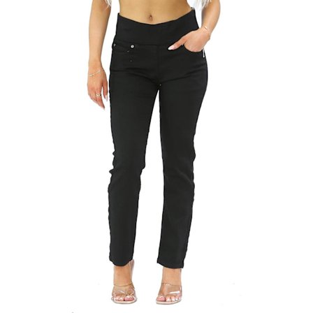 Elastiske jeans med høyt liv, magekontroll og stretch, UK 10-24