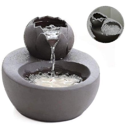 Kattdricksfontän - Tyst keramisk vattendispenser för katter, Svart-FM-