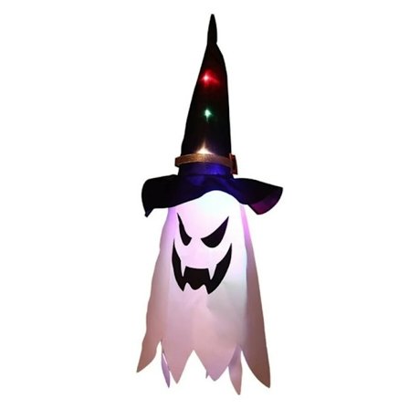 Halloween LED Lys Spøgelseskostume Festlig Layout Beklædningsgenstand Glødende Troldmand Spøgelseshue Dekorativt Lys Hængende Lanterne til Fest