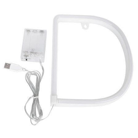 Innovatiivinen englanninkielinen kirjain D-muotoinen LED-valaisin koristelamppu häät juhla koriste lahjaVärikäs