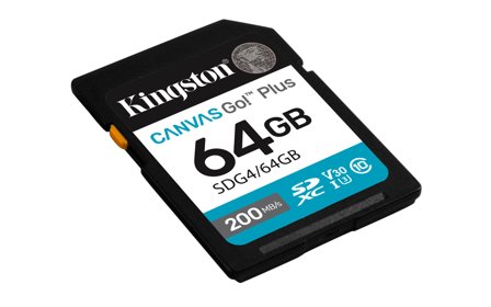 Kingston 64GB Canvas Go Plus Gen4 SD-kort, UHS-I, U3, V30, A2