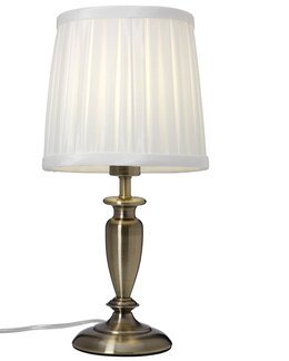 Bordslampa Ines plisserad linneskärm Guld - Cottex