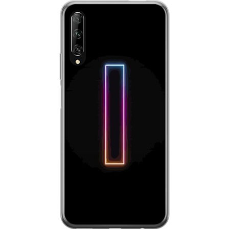 Kompatibelt Mobilskal till Huawei Huawei P smart Pro 2019 Minimalistisk neonbokstav I i regnbågsfärger mot mörk bakgrund