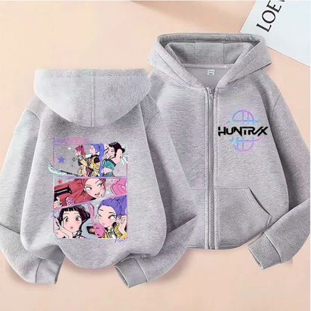 KPop anime koreansk version fashionable herre- og dame casual lynlås hoodie