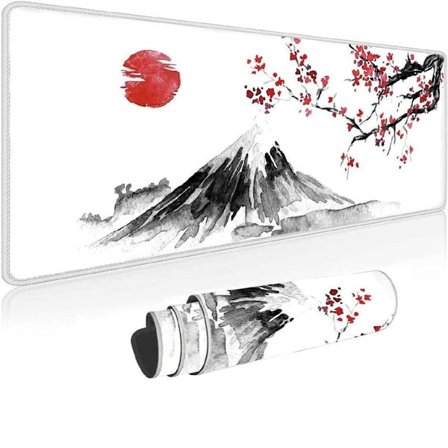 Pelialusta 800 x 300 mm Japanin mustemaalauksen vuori Sakura Sun Mount Fuji