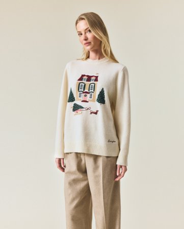 Lexington Strikket Holiday-sweater i merinould