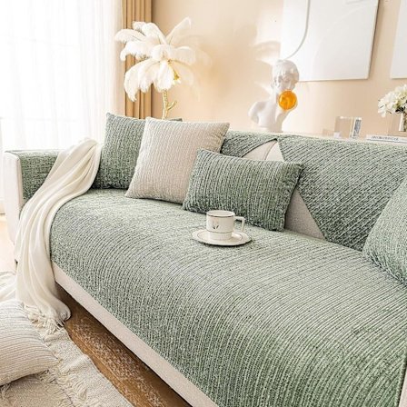 2023 Ny sofföverdrag Chenille sofföverdrag för 3-sits soffa, halkfri L-formad sofföverdrag, möbelskydd sofföverdrag för sittdyna soffa