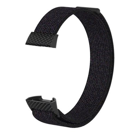 Fitbit Charge 3 klockband av nylon med kardborre - Svart