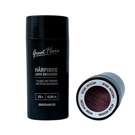 Great Hair Hårfibre Medium Brun 23 g, Hår, Hårfarve, Toningsfarve