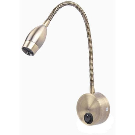 Fleksibel Vegg-/Senglampe med Bryter, 1*3W CREE LED, Bronse [Energiklasse A+++]