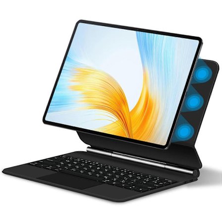 For Honor MagicPad 13 Magnetisk Bluetooth-tastatur (russisk) + Justerbart stativ i skinn til nettbrett