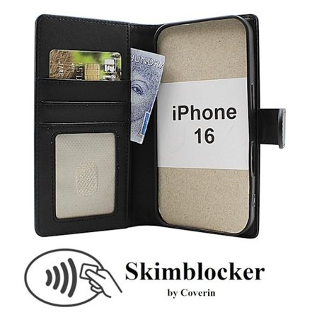 Skimblocker iPhone 16 Plånboksfodral