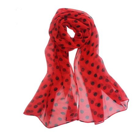 Polka Dot Scarf Sidenscarf RÖD