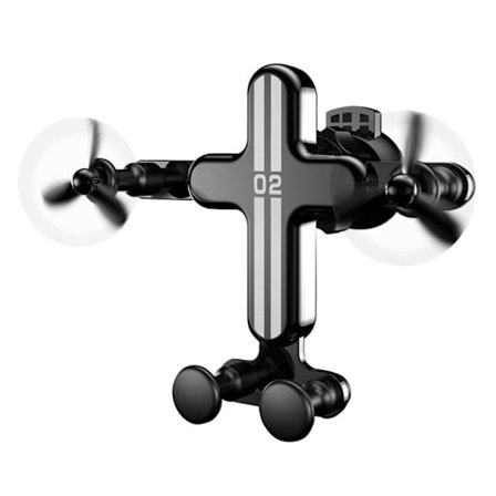 Universalholder til bilmontering + mini-ventilator - Sort