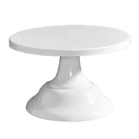 Metalltårtfat i europeisk stil, halkfritt, runt, för bröllop, fester, årsdagar, litet, vitt