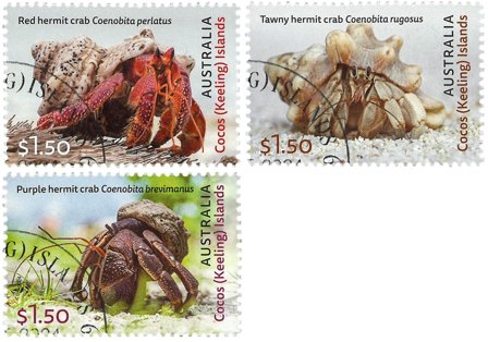 Cocos Keeling - Krabber - Stemplet sæt 3v