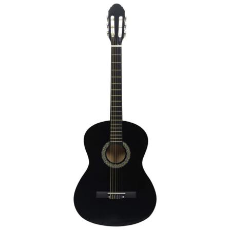 Vidaxl Gitarr För Nybörjare Klassisk Svart 4/4 39" Amerikansk Li Svart