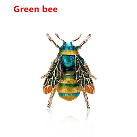Bumblebee Brooch Bee Insect Pin Anima Enamel GREEN BEE - spot-myynti