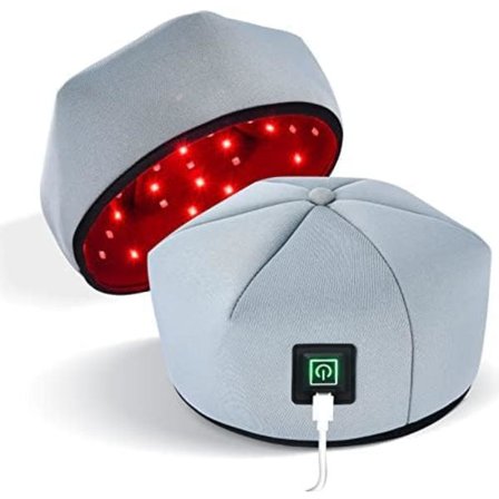 Rødt Lys Hætte - 660nm & 850nm Infrarødt Lys Hat - Grå