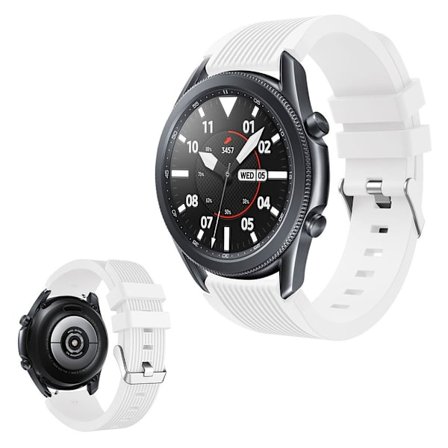 Samsung Galaxy Watch 3 (45mm) pin stripe silikon klockarmband - vit