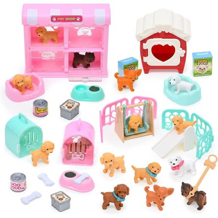 Leikki eläinkauppa Leikkisetit Luova Leikki Leikkieläimet Koiran Lemmikkieläinten Hoito Kylpy Leikki Ruokinta Leikki