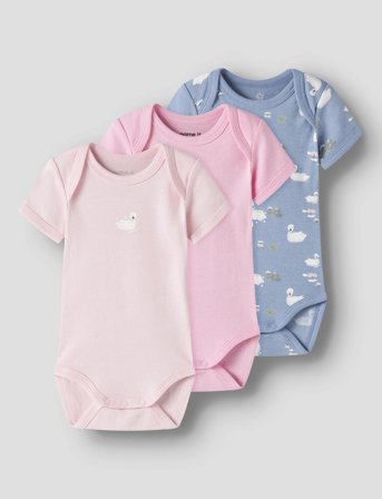 name it Nbfbody 3P Ss Swan Noos - Pink - 86