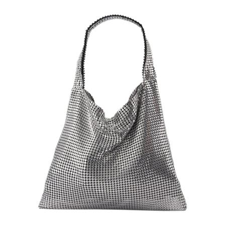 Paco Rabanne, Pixel Tote Grijs, Dames, Maat:ONE Size,Zilver