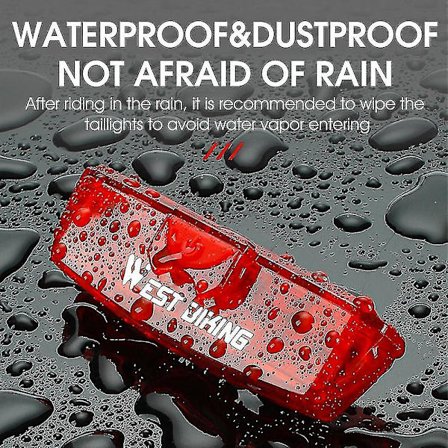 USB-opladelig LED-cykelbremsebaglygte med smart sensor