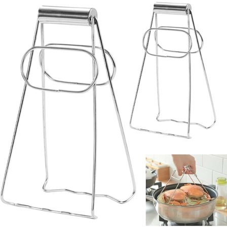 Pieces Varmrett Griper Sett, 2 Størrelser Anti-Skåld Rustfritt Stål Tang, Kjøkken Varmmat Tang, Anti-Skåld Klips for Airfryer, Bolle, Kjøkkenutstyr