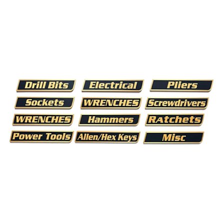 12 stk. værktøjskasse skuffeetiketter magnetiske værktøjsorganisationsetiketter letlæselig tydelig tryk til mekanikere