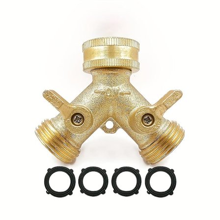 1 stk. Havevandsslange Y-ventil Slangedeler Messing Slangedeler Med Solid Messinghåndtag Messing Y-ventil Vand Havevandsslange Adapter 2 Vejs Y-ventil