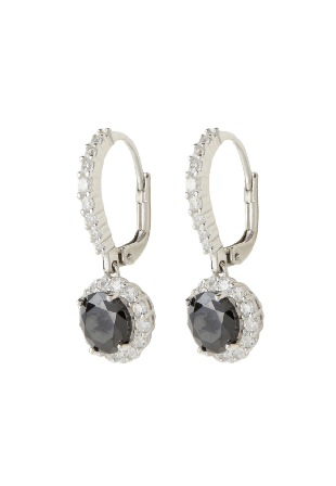 Sigrid Örhängen silver Black Dam Svart ONESIZE