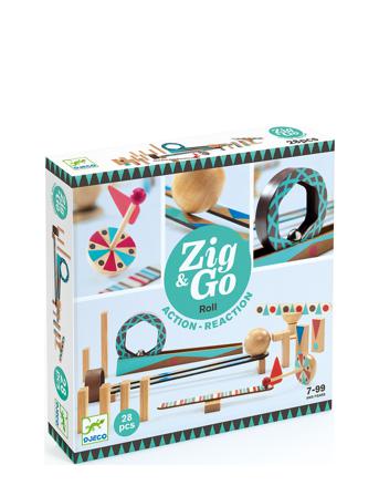 Zig & Go Roll - 28 Pcs Toys Building Sets & Blocks Ball Tracks Multi/mønstret Djeco*Betinget Tilbud