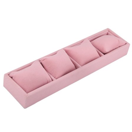 Elegant Smykkeutstillingsboks Klokkeboks 4 Ruter Armringboks Klokkeoppbevaringsholder Klokkeorganisatorer for Klokker og Armbånd