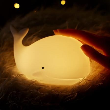 LED söpö vauvan yövalo lasten lamppu valas 7 väriä vaihtava kannettava eläin silikoninen valot USB ladattava lasten makuuhuoneen yövalot