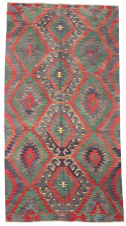 Kelim Vintage Türkei Teppich Orientalischer Rot/Grau (Wolle, Türkei)