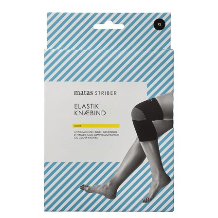 Matas Striber Elastik Knæbind Sort XL, Medicin & Pleje, Støttebind, Knæstøtte
