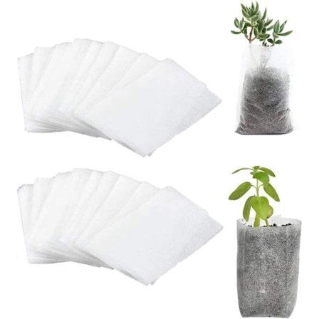 Biologisk nedbrytbare ikke-vevde spireposer, spireposer/plantepotter, planteposeposer, 200 stk per pakke (14*16+16*20 cm)