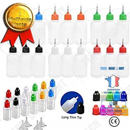 TD Sæt af 18 dråbe flasker med applikatornål til væskeanvendelse i kunstnerisk arbejde, væskebeholder