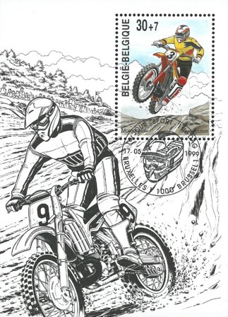 Belgien 1999 - Motocross - Stemplet miniark